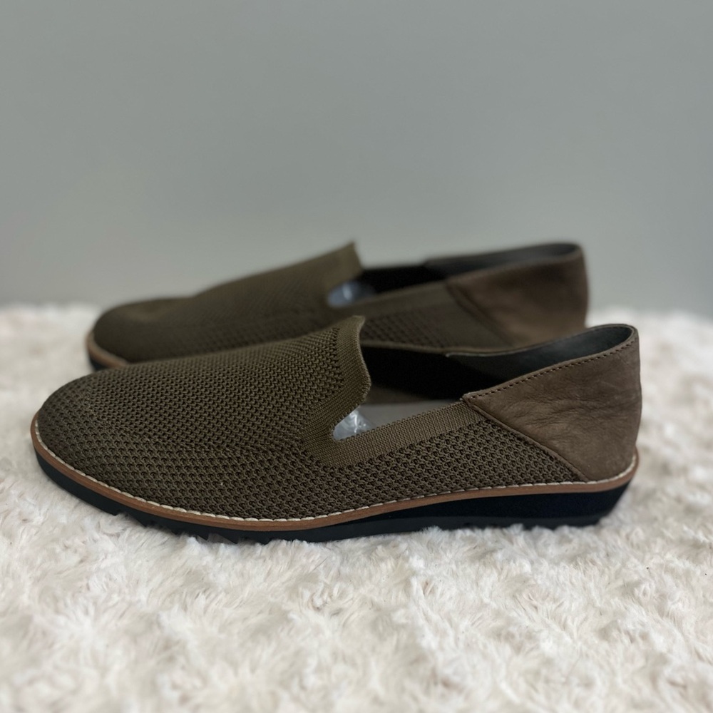 Eileen Fisher knit‎ loafer Olive green size 6